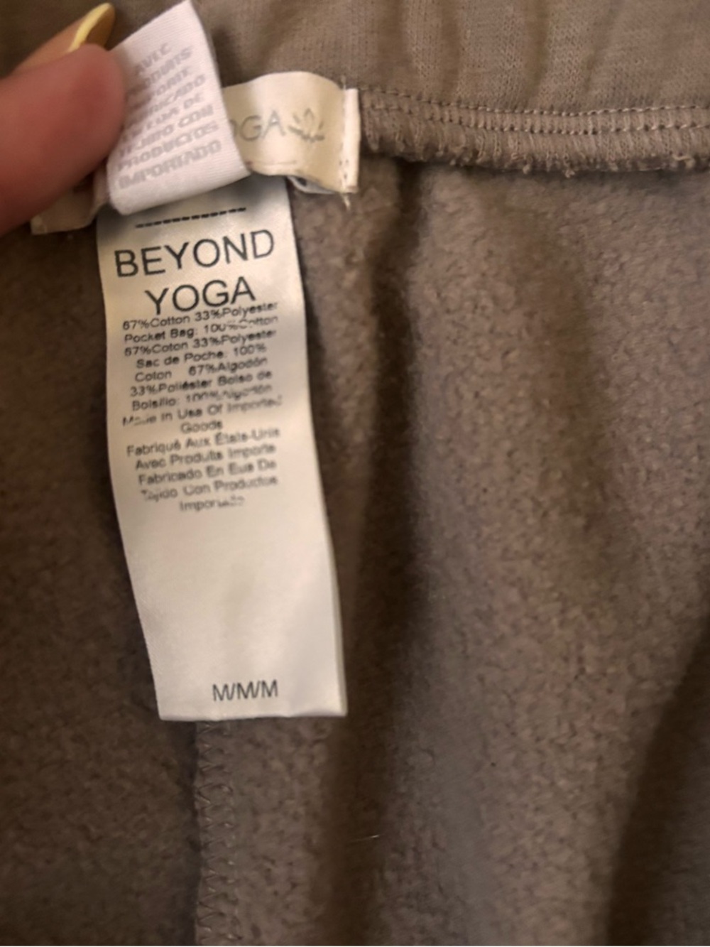 Beyond Yoga Open Ended Mid Rise Fleece Sweatpants - Desert Sand Size M - Picture 6 of 7